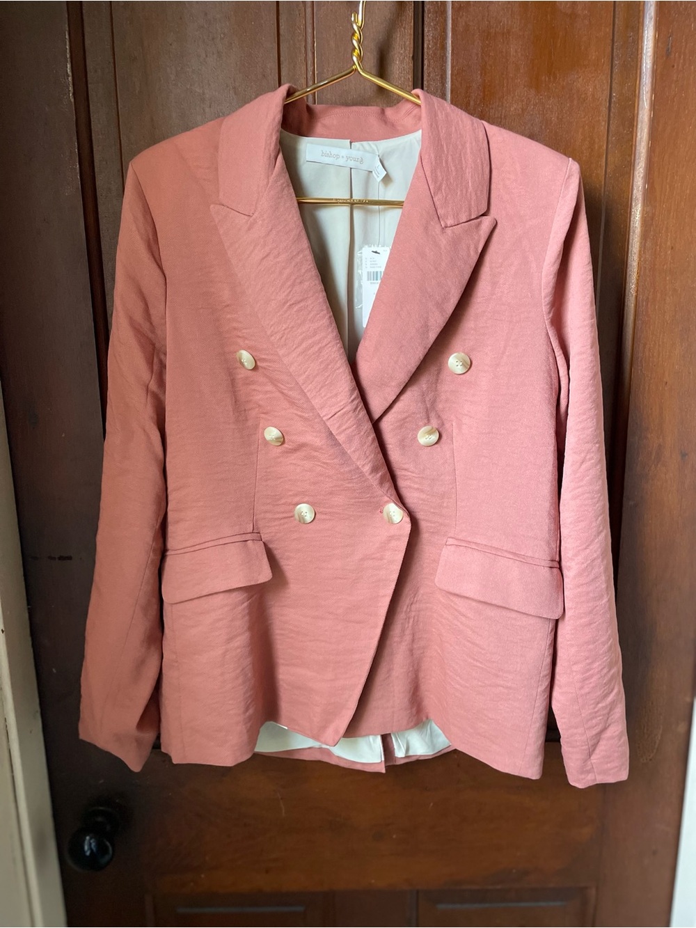 Bishop + Young women's large pink blazer NWT